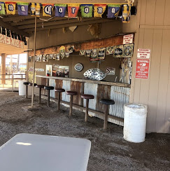 Outdoor bar decked out for the Desert Rose opening