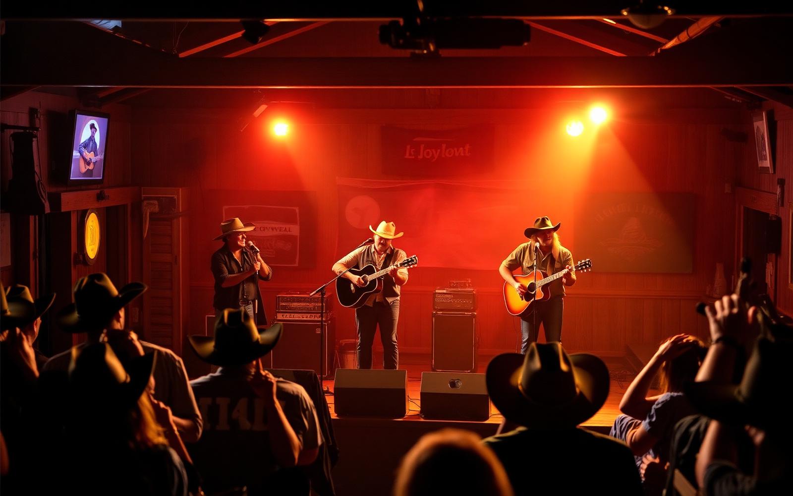 Live country band performing on stage at The Desert Rose Bar & Grill music venue in Arlington, AZ